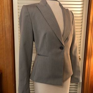 Antonio Melani Light Gray Pinstripe 1-Button Blazer